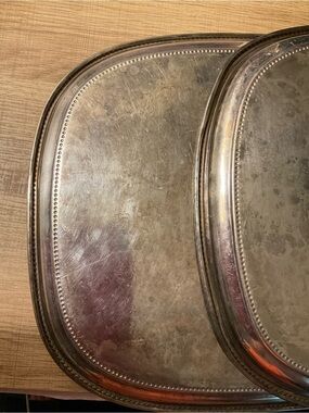 Towle Silver-Plated Beaded Edge Serving Trays